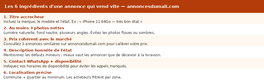 Checklist en 6 points pour créer une annonce parfaite et vendre vite ses objets d'occasion au Mali