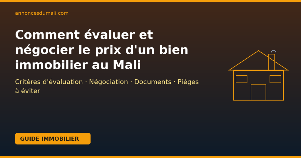 Guide pour évaluer et négocier le prix d'un bien immobilier au Mali — critères, documents, conseils
