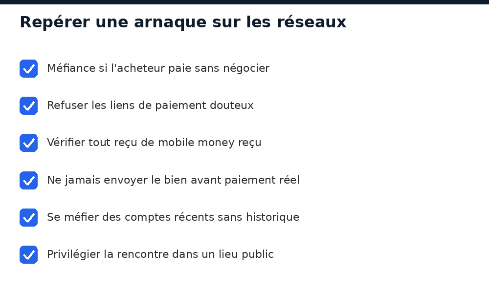 Repérer une arnaque sur les réseaux sociaux au Mali lors d'une vente en ligne