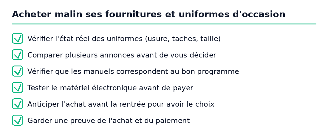 Checklist pour acheter malin ses fournitures et uniformes d'occasion au Mali