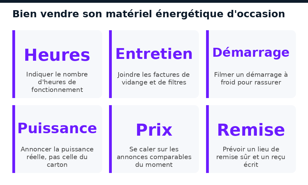 Six conseils pour bien vendre un groupe électrogène d'occasion au Mali