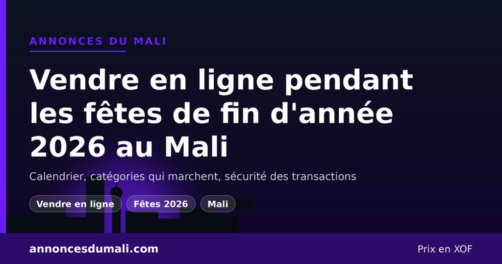 Vendre en ligne pendant les fêtes de fin d'année 2026 au Mali : calendrier, catégories, sécurité des transactions